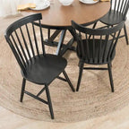 Natural Wood High Back Spindle Dining Chair - 225 lbs Capacity