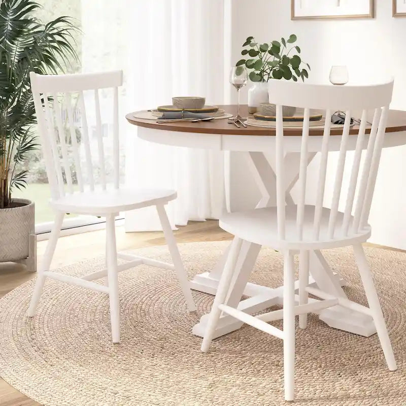 Natural Wood High Back Spindle Dining Chair - 225 lbs Capacity