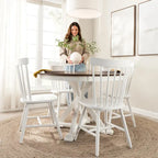 Natural Wood High Back Spindle Dining Chair - 225 lbs Capacity