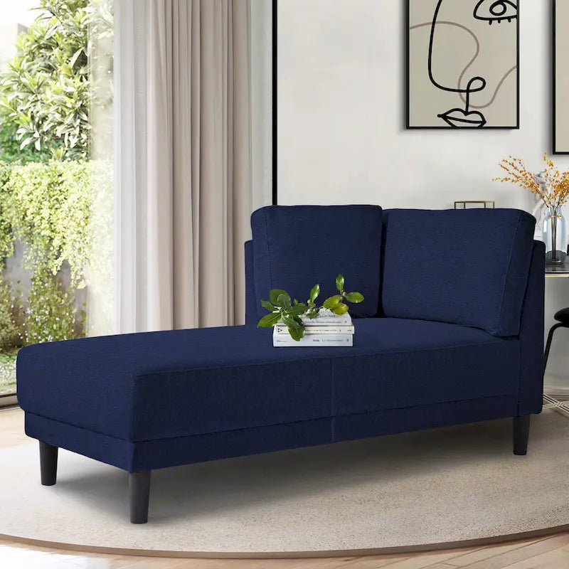 65  Modern Linen Corner Chaise Lounge with Removable Cushions, Sleeper Sofa Bed, Leisure Sofa, Upholstered Chaise Lounge