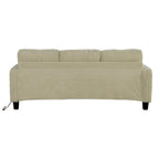 85  Modern Corduroy Rectangle 3-seater Sofa with USB and 2 Pillows