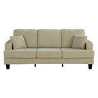 85  Modern Corduroy Rectangle 3-seater Sofa with USB and 2 Pillows