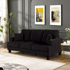 85  Modern Corduroy Rectangle 3-seater Sofa with USB and 2 Pillows