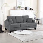85  Modern Corduroy Rectangle 3-seater Sofa with USB and 2 Pillows