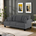 85  Modern Corduroy Rectangle 3-seater Sofa with USB and 2 Pillows