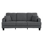 85  Modern Corduroy Rectangle 3-seater Sofa with USB and 2 Pillows