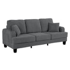 85  Modern Corduroy Rectangle 3-seater Sofa with USB and 2 Pillows