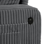 85  Modern Corduroy Rectangle 3-seater Sofa with USB and 2 Pillows