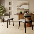 Auden Retro Modern Black Wood Wing Chair