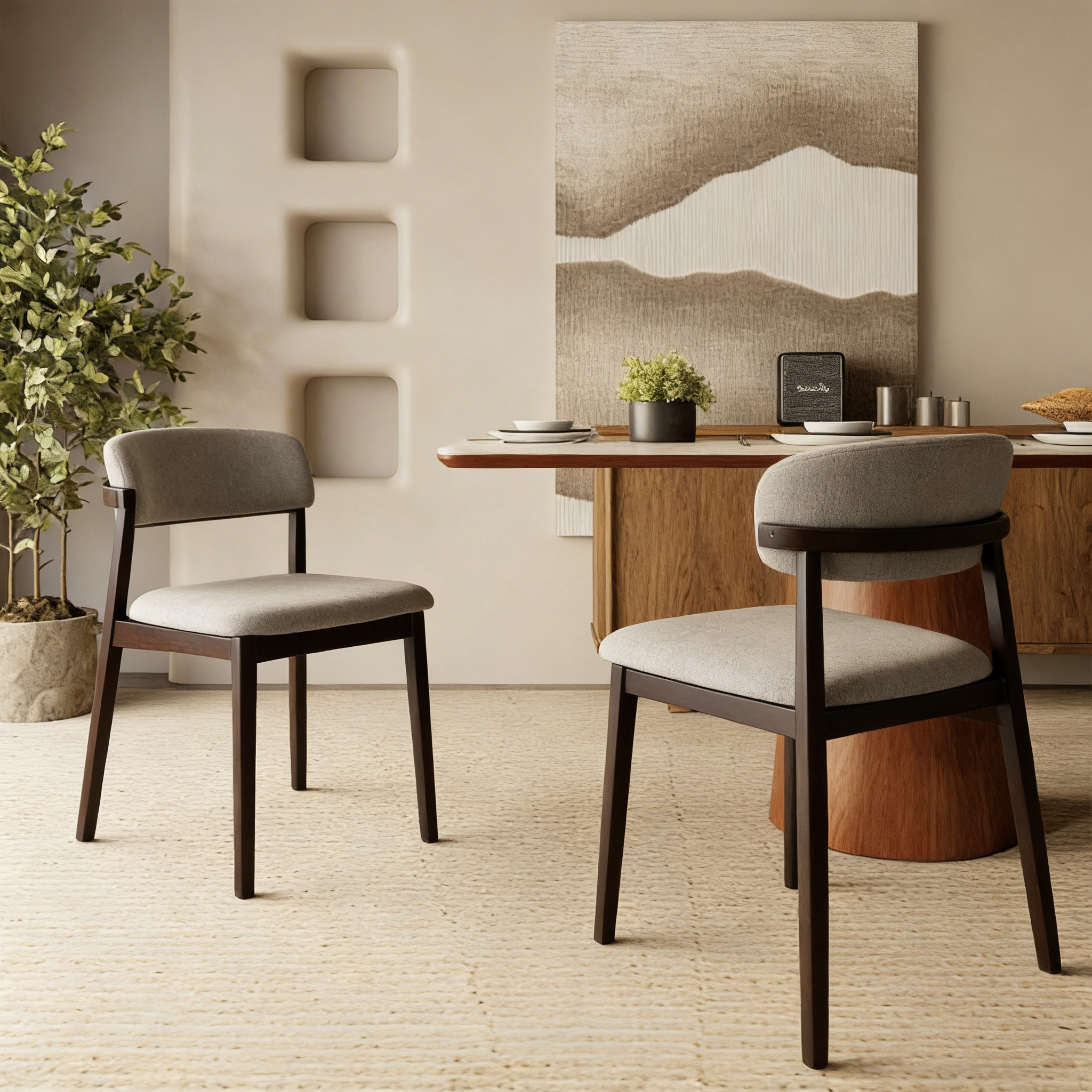 Auden Retro Modern Black Wood Wing Chair