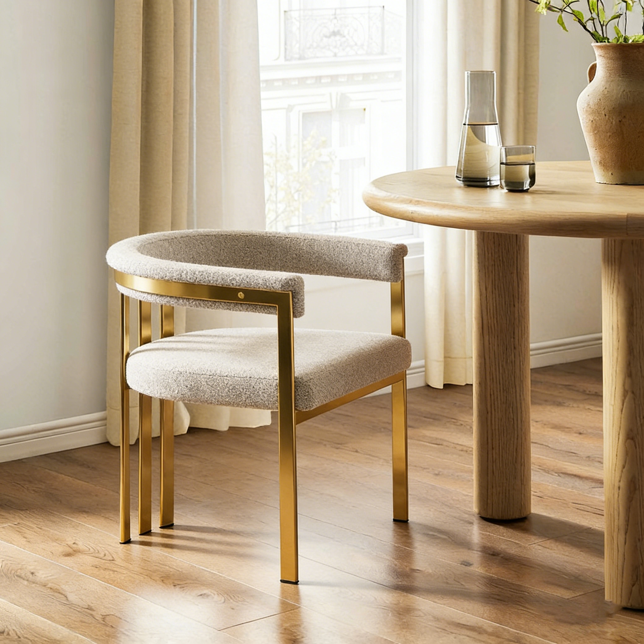 Best Quality Furniture Matte Brushed Gold Chrome Dining Chairs (Set of 2) - N/A