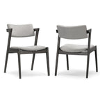 Set of 2 Auden Retro Modern Black Wood Wing Chair