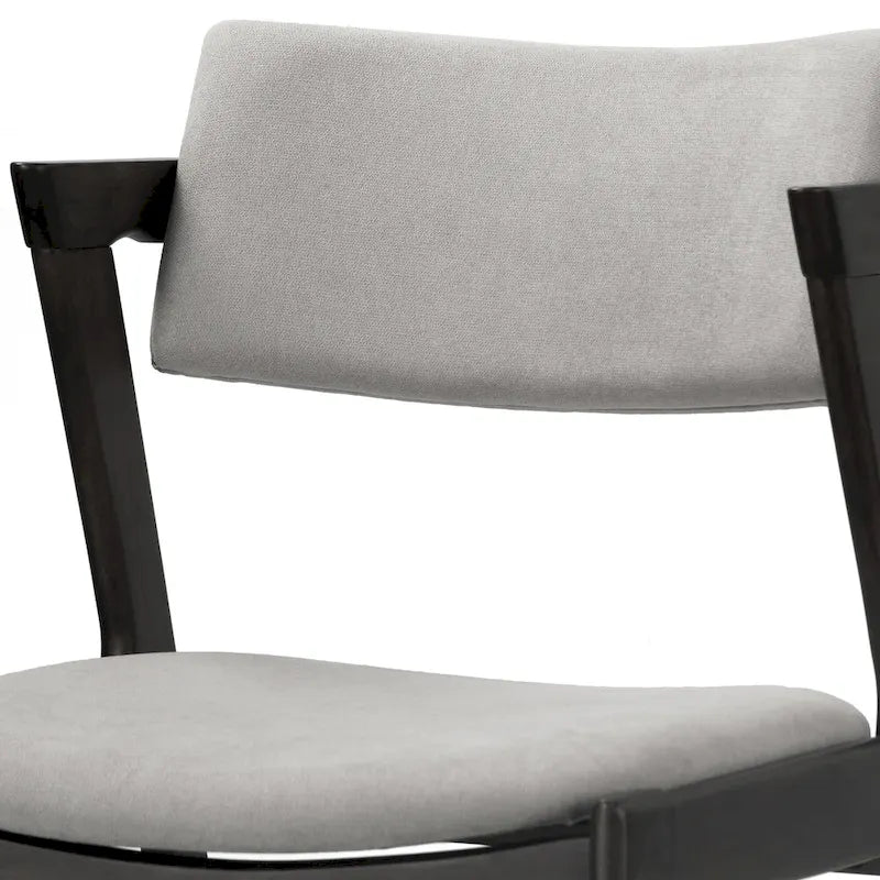Auden Retro Modern Black Wood Wing Chair