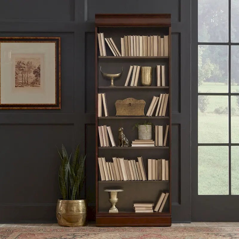Cognac 84" Tall Bookcase with Adjustable Shelves