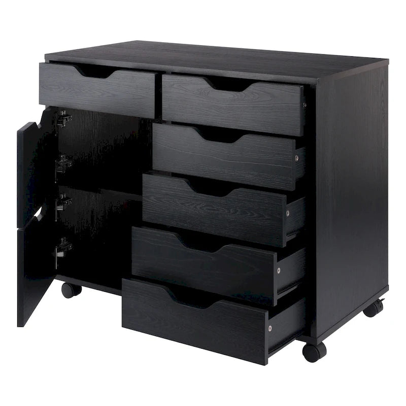 Black 6-Drawer Mobile Storage Cabinet