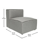 Contemporary Modular Sectional Sofa Armless Middle Chair - 36.75 D x 28.25 W x 28 H