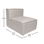 Contemporary Modular Sectional Sofa Armless Middle Chair - 36.75 D x 28.25 W x 28 H