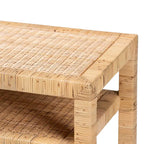 Light Honey Rattan Console Table with Acacia Wood Frame