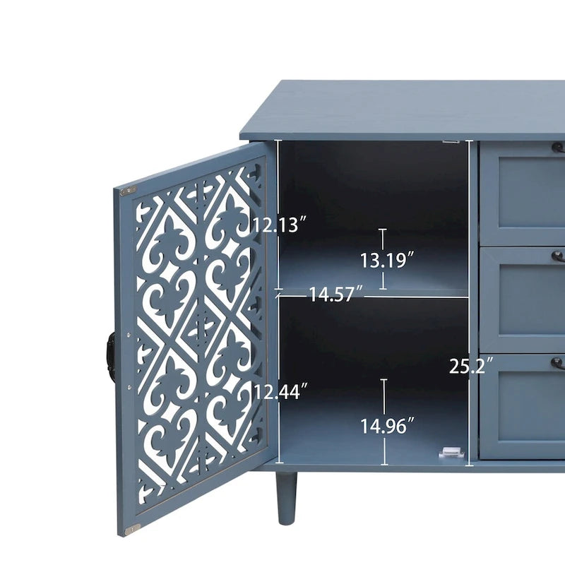 2 Door 3 Drawer Cabinet American Furniture Suitable for Bedroom - N/A