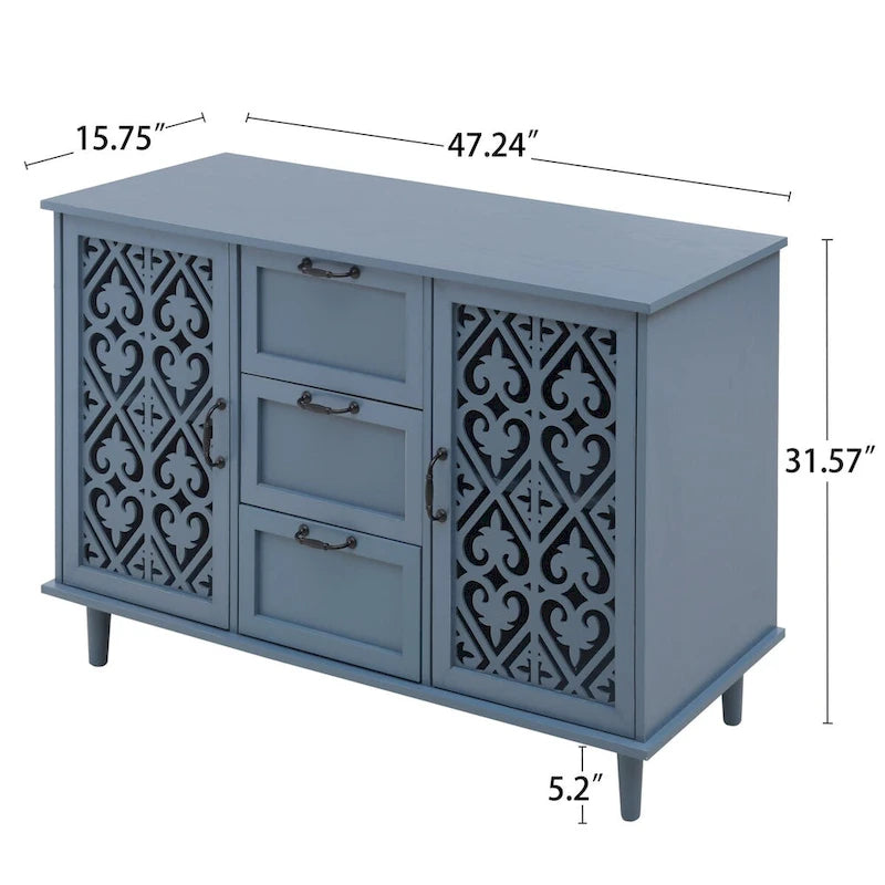 2 Door 3 Drawer Cabinet American Furniture Suitable for Bedroom - N/A