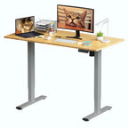 Bamboo Electric Height Adjustable Standing Desk - Single User