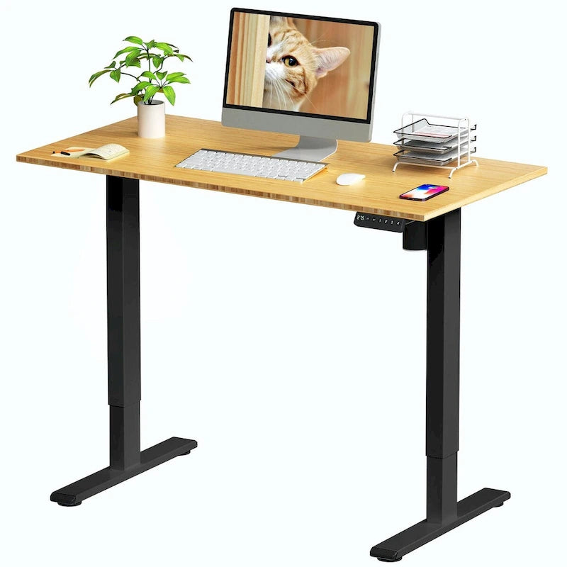Bamboo Electric Height Adjustable Standing Desk - Single User