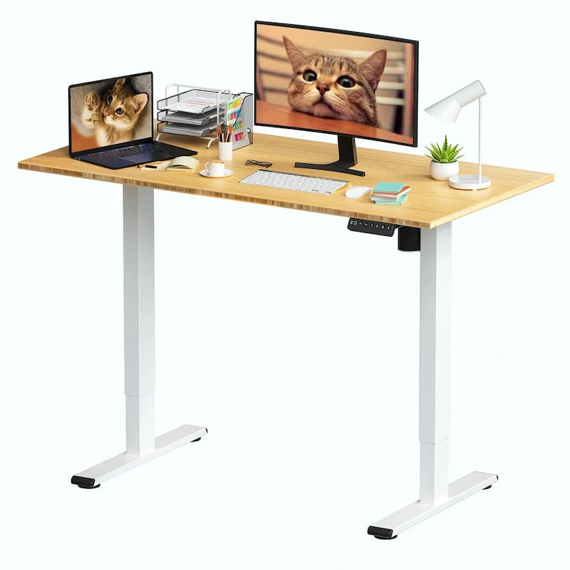 Bamboo Electric Height Adjustable Standing Desk - Single User