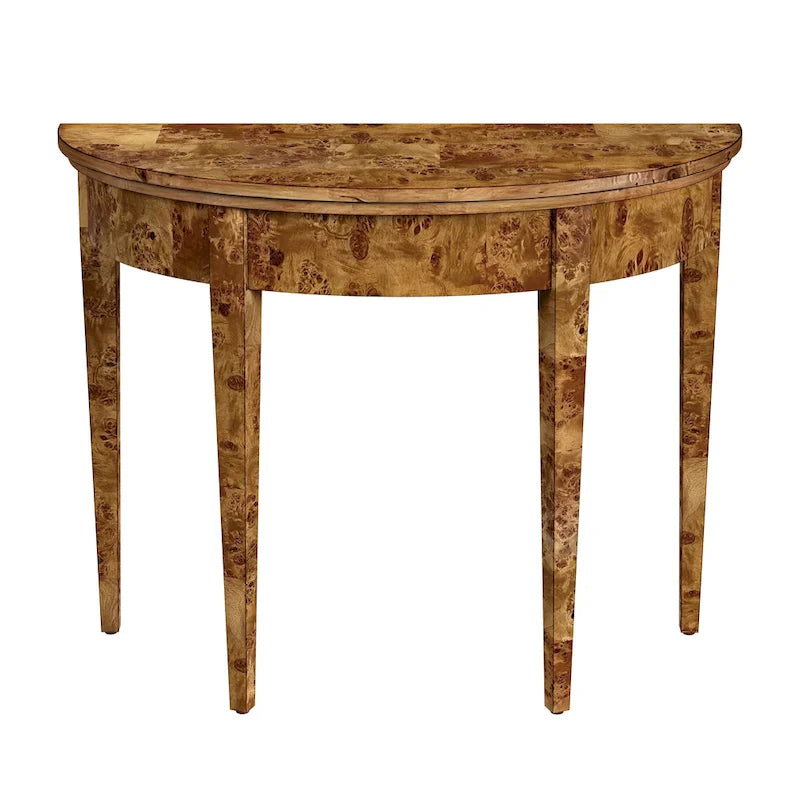 Hampton Demilune Burl 36  Console Table